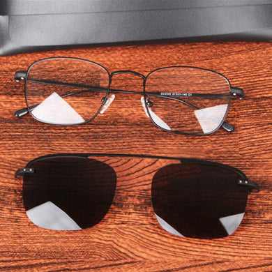 Zerosun Magnetic Clip Polarized Sunglasses Male Women Optic Eyeglasses Fit Over Frames Men Driving Double Lens