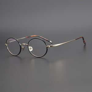 Zerosun Small Round Eyeglasses Frames Male Women Titanium Glasses Men Lennon Spectacles Vintage Retro Eyewear Gold Ultralight