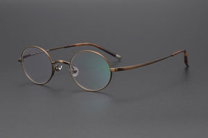 Zerosun Small Round Eyeglasses Frames Male Women Titanium Glasses Men Lennon Spectacles Vintage Retro Eyewear Gold Ultralight