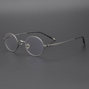 Zerosun Small Round Eyeglasses Frames Male Women Titanium Glasses Men Lennon Spectacles Vintage Retro Eyewear Gold Ultralight