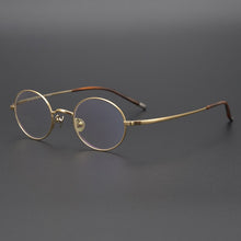 Load image into Gallery viewer, Zerosun Small Round Eyeglasses Frames Male Women Titanium Glasses Men Lennon Spectacles Vintage Retro Eyewear Gold Ultralight