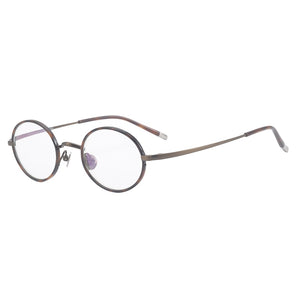 Zerosun Small Round Eyeglasses Frames Male Women Titanium Glasses Men Lennon Spectacles Vintage Retro Eyewear Gold Ultralight