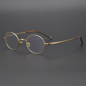 Zerosun Small Round Eyeglasses Frames Male Women Titanium Glasses Men Lennon Spectacles Vintage Retro Eyewear Gold Ultralight