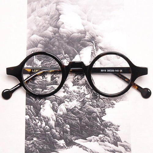 Zerosun Small Round Eyeglasses Men Women 36mm Narrow Acetate Glasses Frame Vintage Nerd Eyewear Spectacles Optic Prescription