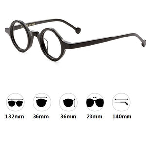 Zerosun Small Round Eyeglasses Men Women 36mm Narrow Acetate Glasses Frame Vintage Nerd Eyewear Spectacles Optic Prescription