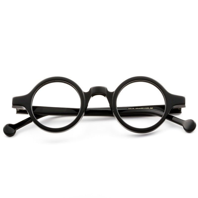 Zerosun Small Round Eyeglasses Men Women 36mm Narrow Acetate Glasses Frame Vintage Nerd Eyewear Spectacles Optic Prescription