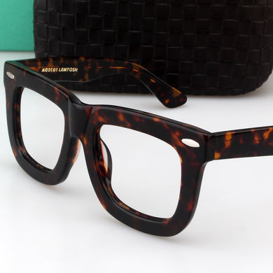 Zerosun Thick Eyeglasses Frames Male Women Vintage Glasses Men Fake Nerd Eyewear Black Tortoise Acetate Spectacles Unisex
