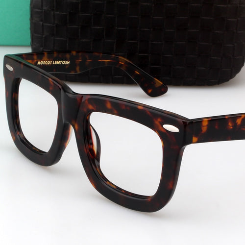 Zerosun Spessa Montature per occhiali Uomo Donna Occhiali vintage Uomo Falso Occhiali nerd Occhiali da vista in acetato tartaruga nero Unisex