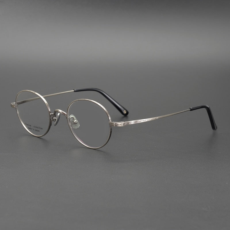 Zerosun Titanium Eyeglasses Men Small Round Glasses Frame Man Vintage Lennon Spectacle Myopia Anti Blue Photochromic Progressive