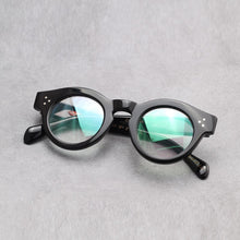 Carica l'immagine nel visualizzatore di Gallery, Zerosun Occhiali rotondi vintage Telaio da uomo Occhiali rotondi retrò Piccoli 43mm Tartaruga Nerd Designer di marca Occhiali neri Acetato 