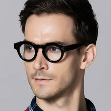 Carica l'immagine nel visualizzatore di Gallery, Zerosun Occhiali rotondi vintage Telaio da uomo Occhiali rotondi retrò Piccoli 43mm Tartaruga Nerd Designer di marca Occhiali neri Acetato 