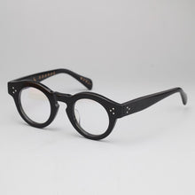 Carica l'immagine nel visualizzatore di Gallery, Zerosun Occhiali rotondi vintage Telaio da uomo Occhiali rotondi retrò Piccoli 43mm Tartaruga Nerd Designer di marca Occhiali neri Acetato 