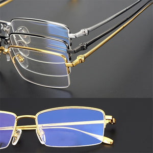 Zerosun gold frame glasses men Titanium Eyeglasses male Brand Spectacles for Prescription Myopia Optic Lens