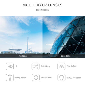 Zilead 2023 Sunglasses UV Protection Clear Lens Flexible Hinge Comfortable Nose Pads For Women Men Unisex Black Grey