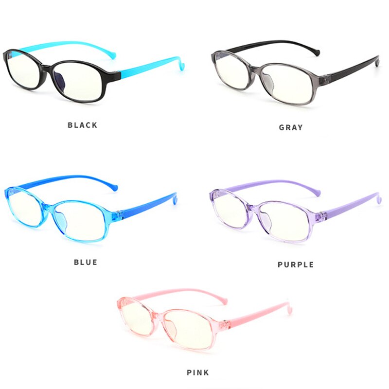 Zilead Children Glasses Anti Blue Ray Colored Frame Glasses Flat Transparent Lens Spectacles Kids Frame For Boys and Girls TR90