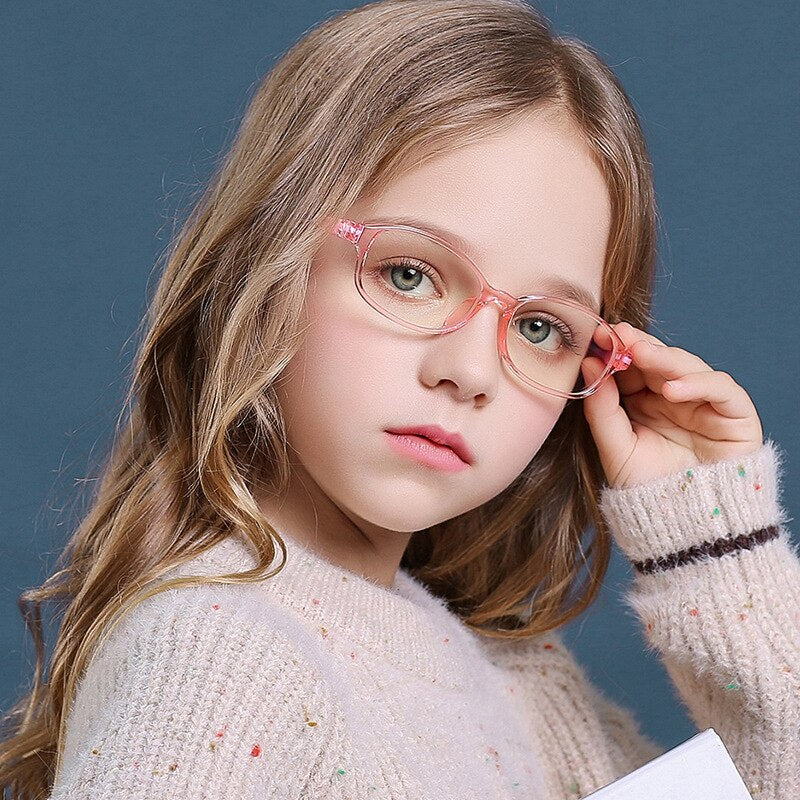 Zilead Children Glasses Anti Blue Ray Colored Frame Glasses Flat Transparent Lens Spectacles Kids Frame For Boys and Girls TR90