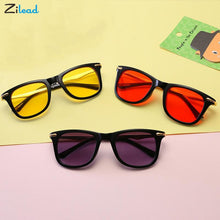Load image into Gallery viewer, Zilead  Retro Square Kid Sunglasses Polarized UV400 Boy Girl Eyeglasses Shading Mirror Metal Children Gafas de sol Black
