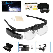 Load image into Gallery viewer, Zilead Headband Illuminated Magnifier Rechargeable For Maintain And Read Magnifying Glasses Lens Loupe With LED Light 3 Glasses