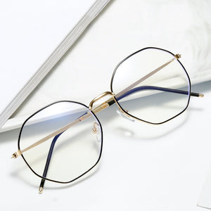 Zilead Metal Anti Blue Light Glasses Frame Polygon Men&Women Computer Games Goggles Eyeglasses Optical Spectacle