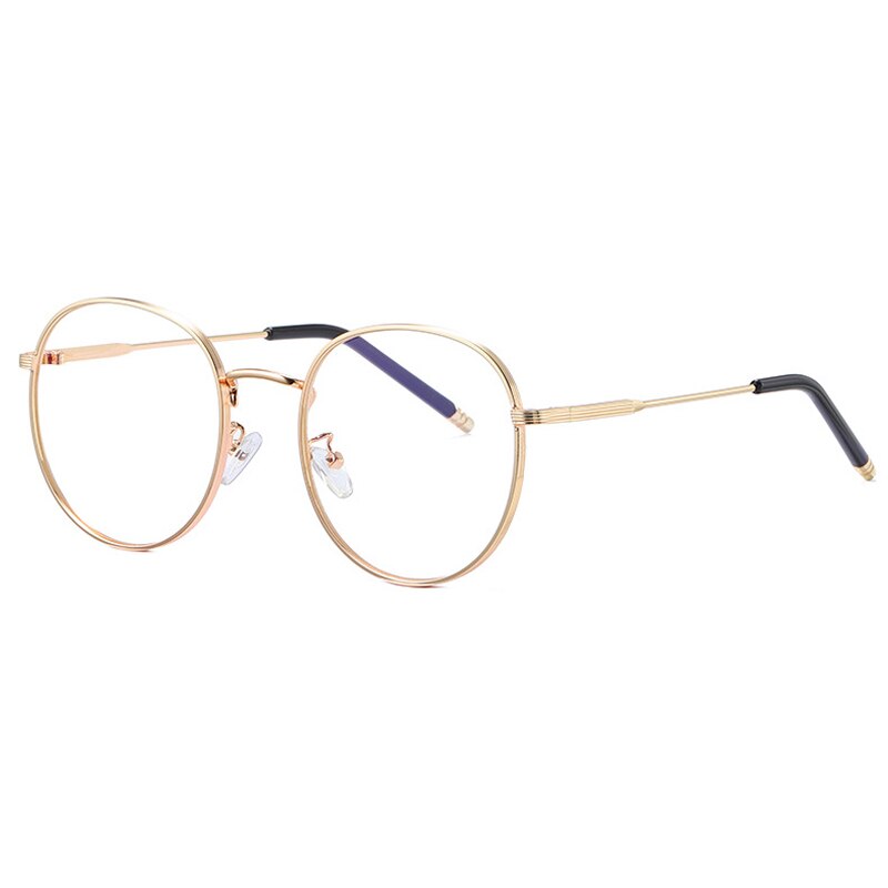 Zilead Retro Anti Blue Light Glasses Frame Metal Round Optical Sepectacles Plain Eyeglasses Eyewear For Men Women Unisex