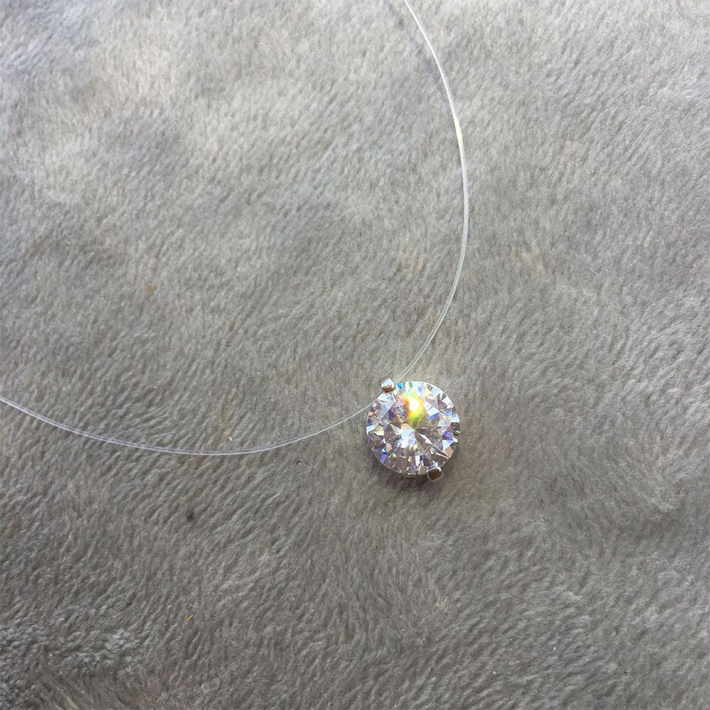 Pendant Shiny Choker For Women Fishline Necklace Jewelry Transparent Invisible Line Fashion