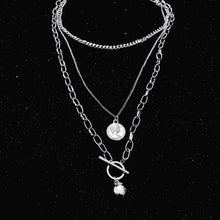 Load image into Gallery viewer, Multi-Layer Long Chain Necklace Punk Cross Pendant Necklace for Women Men Metal Chains Hip Hop Goth Jewelry Gifts