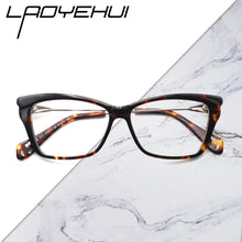 Load image into Gallery viewer, acetate cat eye square rectangle eyeglasses frames customizable transparent fake glasses without diopters Women myopia