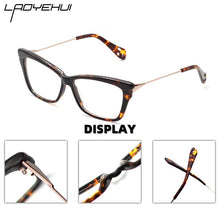Load image into Gallery viewer, acetate cat eye square rectangle eyeglasses frames customizable transparent fake glasses without diopters Women myopia