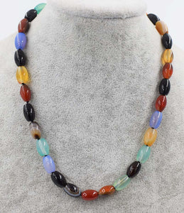 agate necklace egg multicolor 8*12mm 17inch wholesale beads nature fashion gift woman