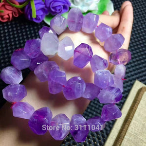 amethyst faceted 13*18mm baroque bracelet 7.5inch wholesale beads nature gemstone