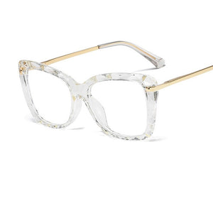 anti blue light glasses Transparent Square Optical computer glasses women Brand blue light  Big frame Clear Cat eye women's