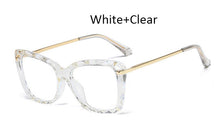Load image into Gallery viewer, anti blue light glasses Transparent Square Optical computer glasses women Brand blue light  Big frame Clear Cat eye women&#39;s