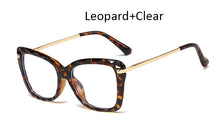 Load image into Gallery viewer, anti blue light glasses Transparent Square Optical computer glasses women Brand blue light  Big frame Clear Cat eye women&#39;s