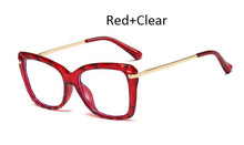 Load image into Gallery viewer, anti blue light glasses Transparent Square Optical computer glasses women Brand blue light  Big frame Clear Cat eye women&#39;s
