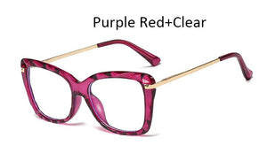 anti blue light glasses Transparent Square Optical computer glasses women Brand blue light  Big frame Clear Cat eye women's