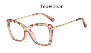 anti blue light glasses Transparent Square Optical computer glasses women Brand blue light  Big frame Clear Cat eye women's