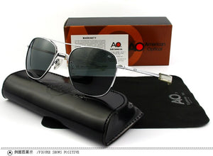 aviation ao logo sunglasses women men with original box rectangle American Army Military Optical pilot driving glasses uv400