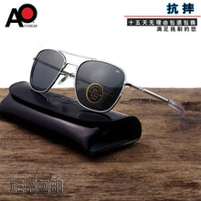 Load image into Gallery viewer, aviation ao logo sunglasses women men with original box rectangle American Army Military Optical pilot driving glasses uv400