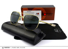 Load image into Gallery viewer, aviation ao logo sunglasses women men with original box rectangle American Army Military Optical pilot driving glasses uv400