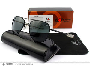 aviation ao logo sunglasses women men with original box rectangle American Army Military Optical pilot driving glasses uv400