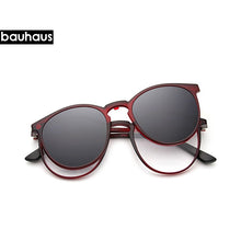 Load image into Gallery viewer, bauhaus Magnet Eyeglasses Full Rim Optical Frame Prescription Spectacle Round Vintage Myopia polarization Sunglasses Anti Glare