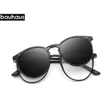 Load image into Gallery viewer, bauhaus Magnet Eyeglasses Full Rim Optical Frame Prescription Spectacle Round Vintage Myopia polarization Sunglasses Anti Glare