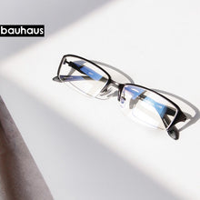 Load image into Gallery viewer, bauhausOptical Glasses Frame Men Ultralight Square Prescription Eyeglasses Male Semi Rimless Half Myopia Screwless Eyewear