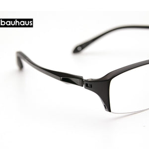 bauhausOptical Glasses Frame Men Ultralight Square Prescription Eyeglasses Male Semi Rimless Half Myopia Screwless Eyewear
