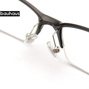 bauhausOptical Glasses Frame Men Ultralight Square Prescription Eyeglasses Male Semi Rimless Half Myopia Screwless Eyewear