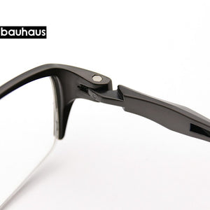bauhausOptical Glasses Frame Men Ultralight Square Prescription Eyeglasses Male Semi Rimless Half Myopia Screwless Eyewear