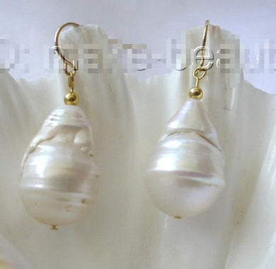 big 16mm baroque white keshi reborn pearl earrings