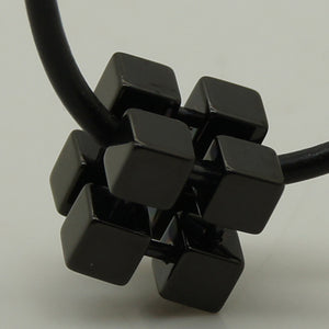 black plating sporty magic geometrical cube hi-tech scratch proof tungsten pendant necklace