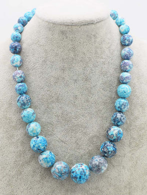 collana di giada blu da 10-20 mm perle da 18 pollici all'ingrosso natura donna 2018 
