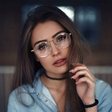 Load image into Gallery viewer, blue light glasses frame computer glasses spectacles round transparent female women&#39;s eyeglasses frame 2023 Optical frames clear